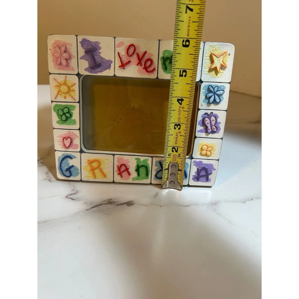 Russ Berrie I Love My Grandma Picture Frame Colorful Block Letters Resin 15222